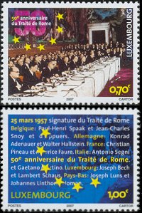 Treaties of Rome 2007 stamps Luxembourg