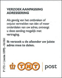Sticker TNT Post uit 2009