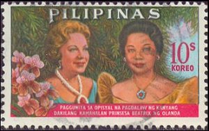Koningin Beatrix op postzegel van de Filippijnen