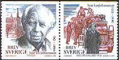 Ivar Lo-Johansson postzegel Zweden 2001