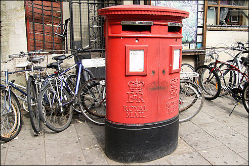 Brievenbus van Royal Mail in Oxford
