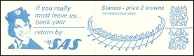 Reclame luchtvaartmaatschappij SAS op Zweeds postzegelboekje