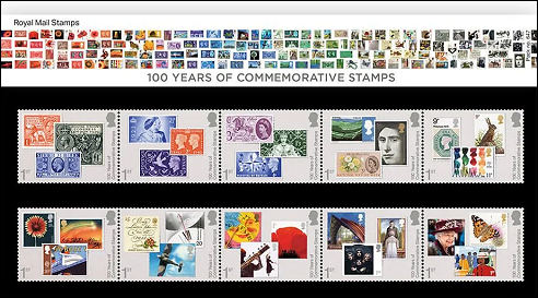 100 jaar herdenkingszegels in VK