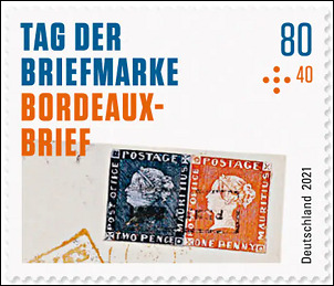 Bordeauxbrief op Duitse postzegel