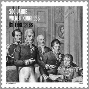 Congres van Wenen op postzegel in Oostenrijk