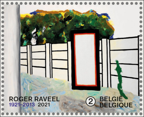 Roger Raveel op Belgische postzegel