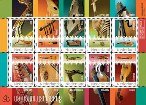 Snaarinstrumenten op Nederlandse postzegels
