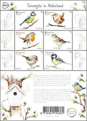 Tuinvogels op Nederlandse postzegels