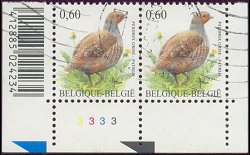 Belgische postzegels met plaatnummers