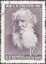 Lev Tolstoj op postzegel Roemenië