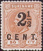 Suriname met opdruk